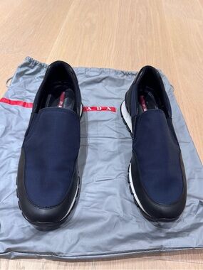 Prada Men's Navy and Black Slip-On Sneakers Prada 8